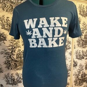 Wake and Bake Dark Teal T-Shirt by Canvas